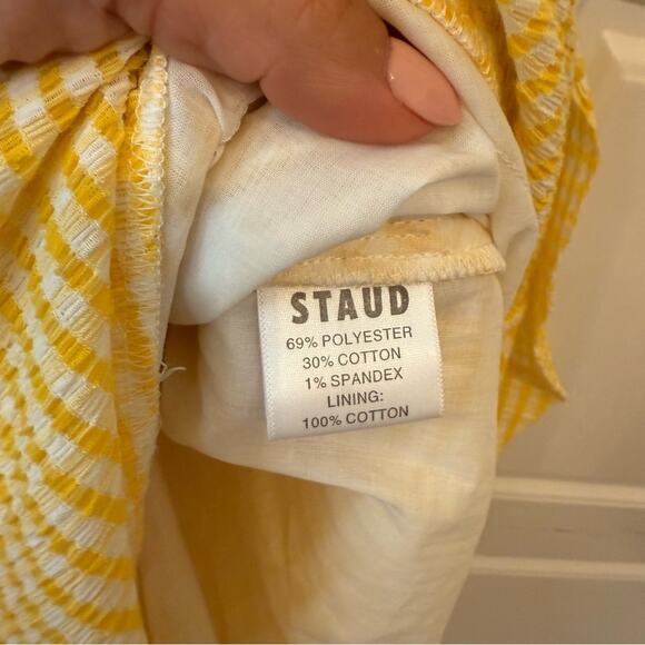 Staud Panier Dress Yellow Gingham - Picture 7 of 8